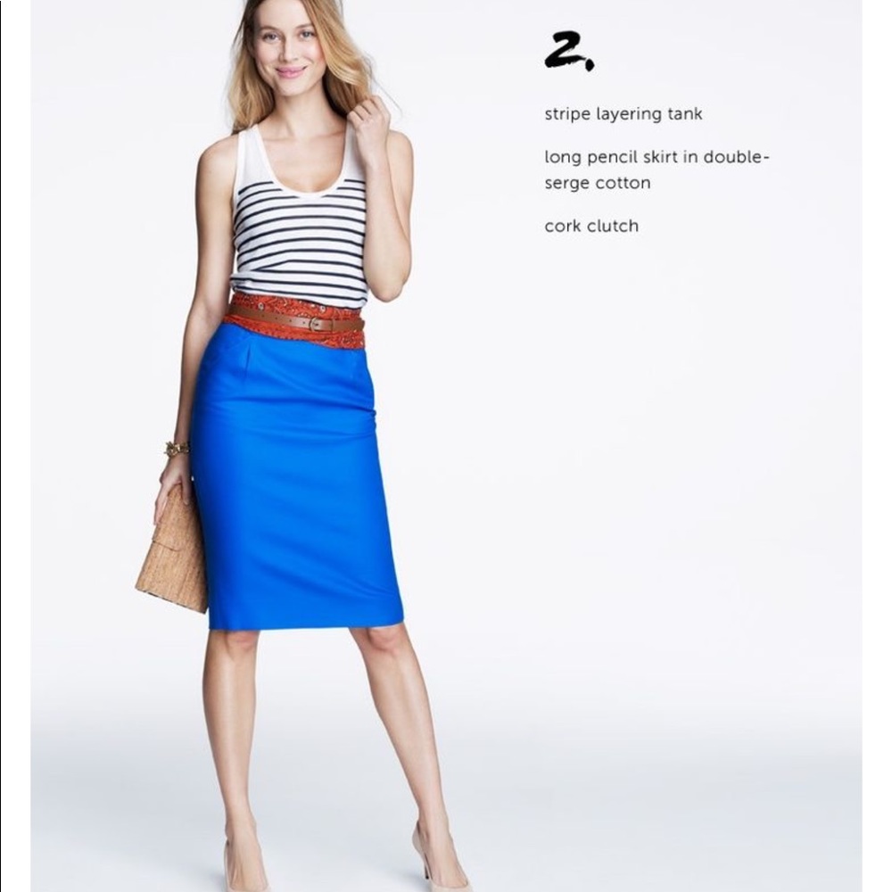 J Crew Factory Pencil Skirt in double serge cotton